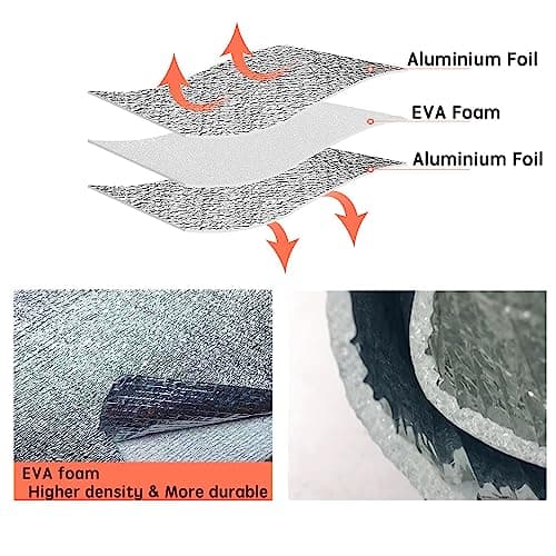 Aluminium Camping Mat, Foam Sleeping Mats for Camping, Reflective Aluminium Foil Insulation Mats, Tent Mat, Ground Mat 200 X 150 cm — view 3