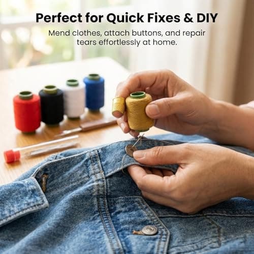 41 Pcs Sewing Tool Set,Thread Kit Including Stainless Steel Sewing Needles,Threader Suture,Thimble Needle, Remover Case,for Mending, Handcraft, Beginners, Daily Use & Women's Gifts — view 5