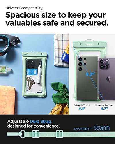 Spigen [2 PACK Floating Waterproof Floating Phone Case Up to 8.2" Mint — view 2