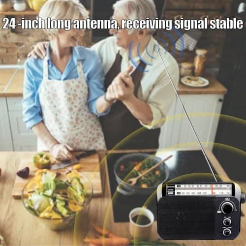 Retekess TR604 Portable Radio, Radios Mains and Battery(Black) — view 6
