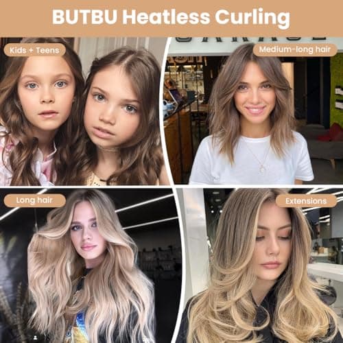 BUTBU Heatless Curlers Headband, 5PCS No Heat Hair-Curlers and Rollers — view 5