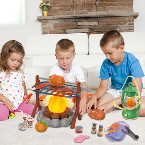 Kids Pretend Camping Toy, Kids Campfire Set Game, Kitchen Camping Gear For Outdoor Pretend-Play Game, Indoor Outdoor Educational Toys For Children Aged 3-6 — view 3