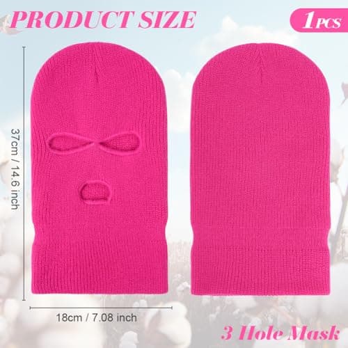 HAGOT 3 Hole Full Face Balaclava, Winter Knitted Balaclava, Ski Face Cover Unisex, Full Facecover for Outdoor Sports — view 3