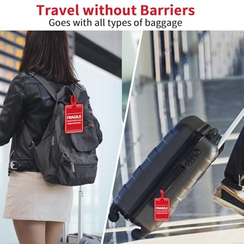 MEDMAX 2 Pack Fragile Luggage Tag with Name ID Card — view 5