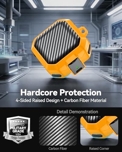 for Samsung Galaxy Buds 4 Pro/Buds 4 Case 2026 with Safty Lock-Yellow — view 3