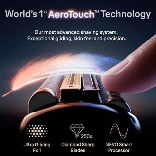 Braun NEVO Men’s Electric Shaver with AeroTouch Technology for A No Compromise Shave. Smart Display. Includes Care 7in1 System, Travel Case, NEVO15115C, Graphite — view 3