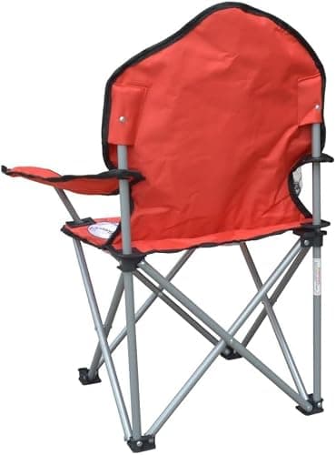 ALUNA Kids Foldable Outdoor Camping Chair Assorted Designs with Cup Holder & Security Lock for Picnic Garden Patio Beach Fishing (Red) — view 4