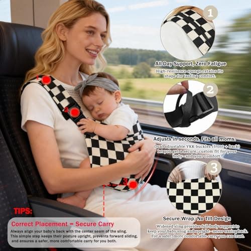 Baby Sling Carrier, Adjustable Front & Back, Comfortable — view 4