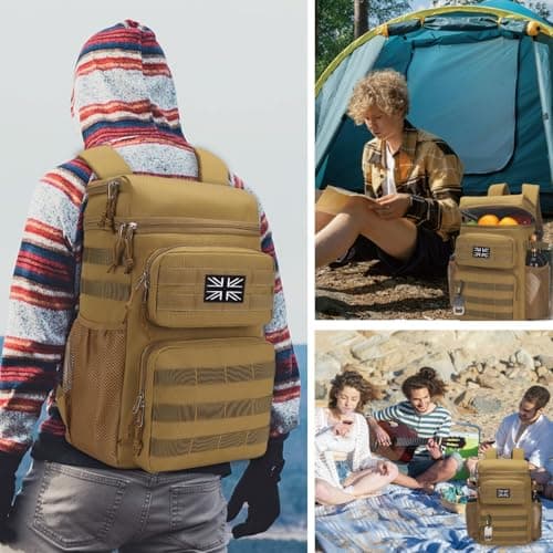 Tactical Backpack Cooler,Soft Lightweight Leakproof Cooler Backpack,Insulated Cooler Bag,Portable Soft Cooler Bag Water Resistant for Beach, Travel, Camping, Picnic, Hiking — view 2