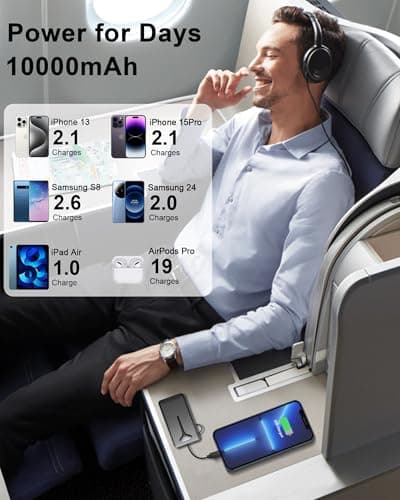 Power Bank, Fast 22.5W Charging 10000mAh Portable Charger, Small Battery Pack USB C Input & Output Powerbank with LED Display, PD3.0 QC4.0 Phone Battery Pack for iPhone 17/16/15/14/13, Android etc. — view 5
