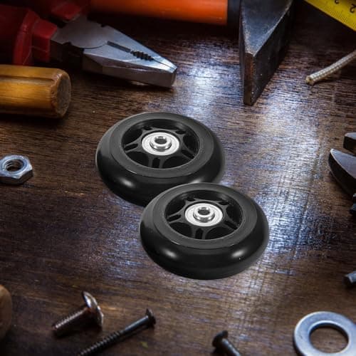 Sewroro 2pcs Replacement Rubber and Metal Suitcase Wheels with Silent Operation and Smooth Glide, Universal Luggage Wheel Replacement Kit for Suitcases and Scooters, Easy to Repair — view 6