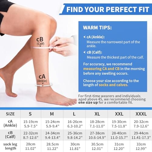 CAMBIVO Compression Socks for Women & Men, Open Toe, 20-30 mmHg — view 4