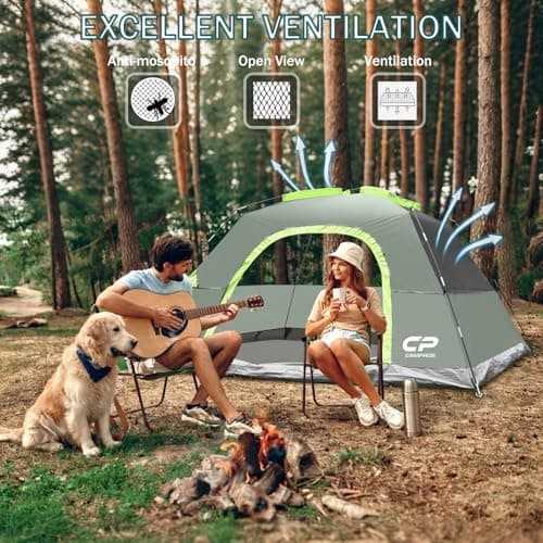 CAMPROS CP 4 Man Camping Tent Waterproof, Dome Family Tent with Mosquito Net & Ventilation, Easy Setup Lightweight Tent for Camping, Festivals, Hiking and Outdoor Adventures — view 5