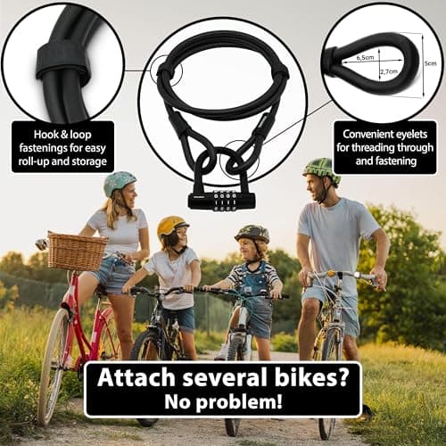 KOHLBURG Combination Cable Bike Lock 6.5ft/2m with Code | Combo Cable Lock — view 5