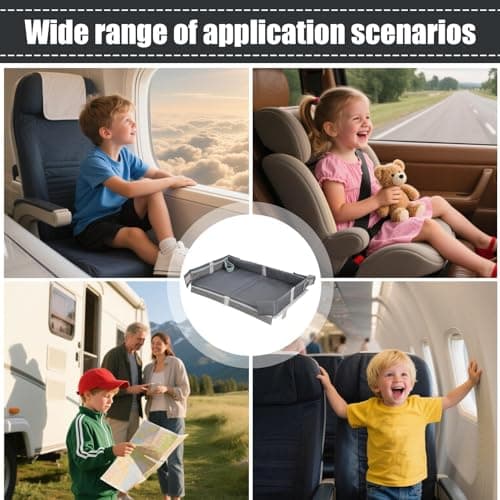Kids Airplane Tray Table Cover- Portable Toddler Travel Table Tray With Pockets, Foldable Play Space Compact Flying Supplies Snack Desk Children Travel E-ssential Must-Haves For Preschool Vacation — view 3