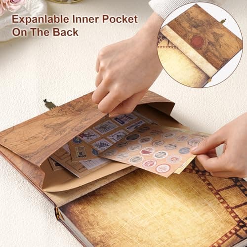 My Adventure Book Scrapbook Photo Album, Retro Style Embossed Hard Cover Travel Journal, Scrapbook Kit For Couples, Memory Book For Anniversary Wedding, Valentines' gifts, Christmases etc — view 5