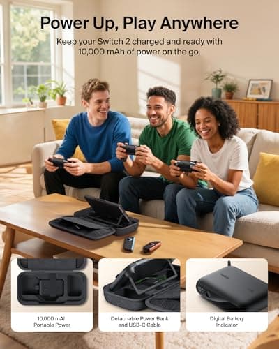 Belkin Gaming Nintendo Switch 2 Charger Case with 10K Power Bank - Charcoal — view 3