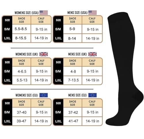 Compression Socks for Women and Men 15-20 mmHg 6 Pack Compression Stockings Circulation-Best Support for Medical,Running,Nursing,Athletic (B-Assorted-1, Large-X-Large) — view 5