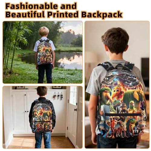 Italian Brainrot Boys School Bags, Cute Printed Brainrot Bags for Boys, Lightweight Kids Backpack with Large Capacity, Travel Daypack for Teen Boy, Kids, Elementary, Hiking, Outdoor Activities (A) — view 5