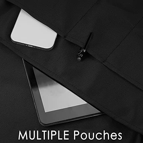 Linkidea Airplane Tray Cover with Pockets, Airline Pouches Seat Back Organizer & Storage for Personal Items, Convenient Sanitary Travel Essentials for Flying (Black) — view 3