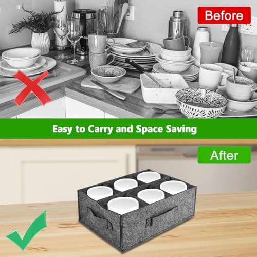 Felt Cup Storage Organizer with Removable Dividers, 6/12 Compartments — view 4