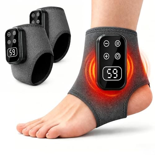 2PCS Cordless Foot and Ankle Massager for Pain Relief, Heating Pad, Ankle Heating Wrap, Cordless Foot Massager with Heat and Vibration, Portable for Home and Travel Use