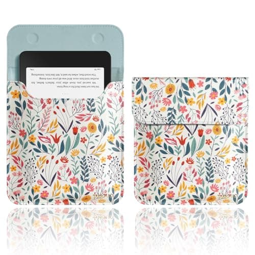 TiMOVO 7 Inch eReader Sleeve Carrying Case, Flowers