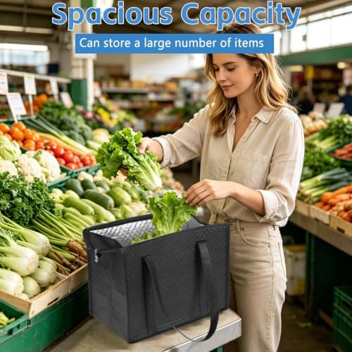 6 Pcs Foldable 12L Cooler Bag with Hard Liner — view 6