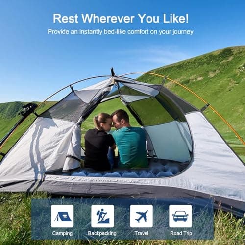 HiiPeak Double Camping Sleeping Pad - Ultralight Inflatable Sleeping Mat with Built-in Foot Pump, Durable Compact Waterproof Camping Air Mattress for Backpacking, Hiking, Tent Trap Traveling — view 6