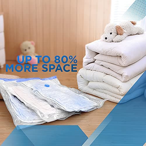 KEPLIN Vacuum Storage Bags | Maximise Space and Store Clothes, Bedding, Towels, Duvet & Pillow | Space Saver Air Suction Bag with Secure Double Zip + Valve | 6 Pack Multipack — view 4