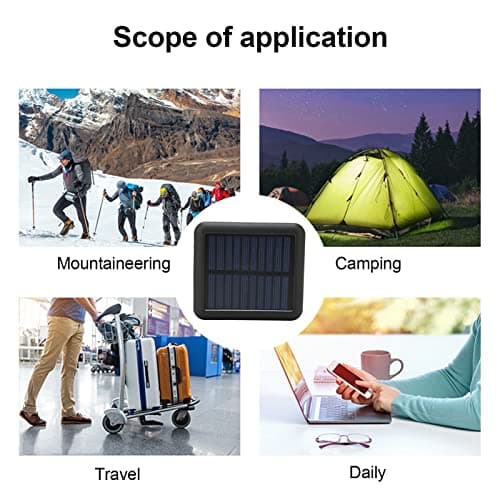 20000mAh Phone Power Bank, 4 USB Ports, Waterproof Portable Solar Power Bank with Charging Cable, Flashlight, Family Necessities, for Outdoor Emergency (Black) — view 2
