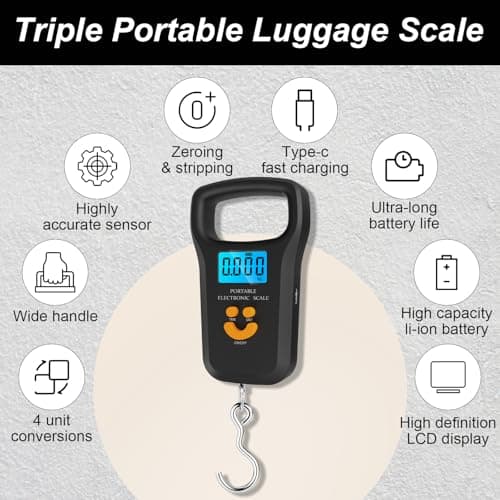 Wanheart Digital Suitcase Scale,Portable Scales Max 50 kg/110 Lb — view 2