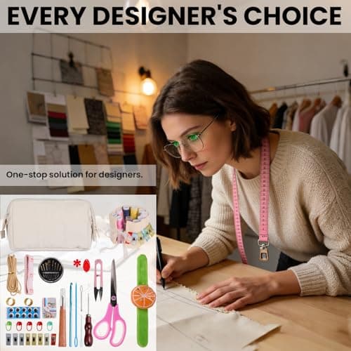 Sewing Kit, Mini Sewing Kits 128 PCS Thread and Needles Set for Adults with Portable Sewing Accessories Bag, DIY, Beginners, Emergency, Kids, Summer Campers, Travel and Home, with Scissors, Thimble — view 6