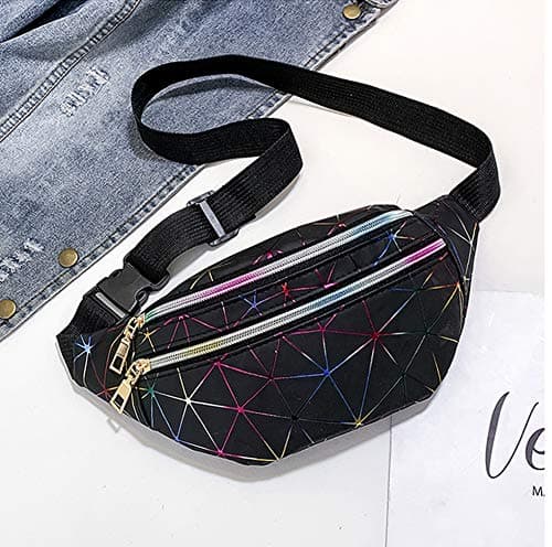 Estwell Bum Waist Bag Festival Fanny Pack 3 Zip Pockets Fashion Waterproof PU Leather Waist Pouch Travel Holiday Waist Pack for Women Ladies Girls — view 3