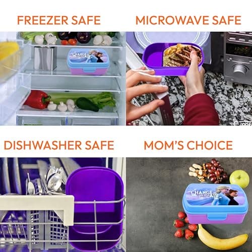 SRV Hub Kids Frozen Lunchbox Reusable Sandwich Box BPA-Free Plastic Leak Proof Snack Box Kid Food Storage Containers Back to School Picnic Camping Sports Travel Snacks Gifts 3+ Years – 16cm — view 6