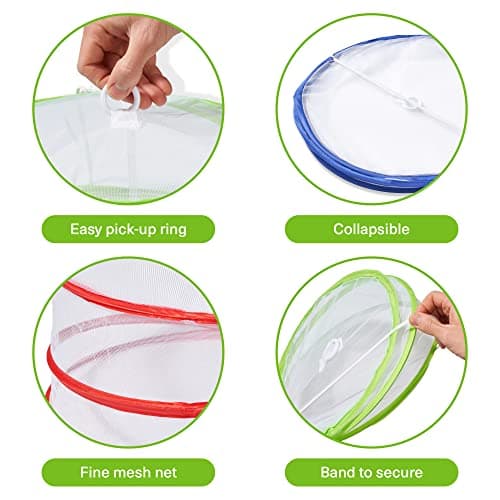 Bramble - Collapsible Pop-up Food Dome Covers, Insect Fly Proof Fine Mesh Screen Net Tents for Kitchen, and Outdoor BBQs, Picnics, Camping - 3 Sizes (10 Pack) — view 4