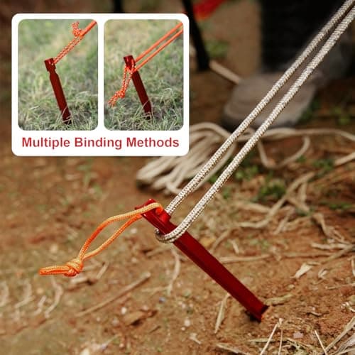 12 Pack Lightweight Aluminum Tent Pegs, Ultralight Y Shaped Tent Stakes Pegs for Backpacking, Beach, Hiking and Outdoor Camping — view 4