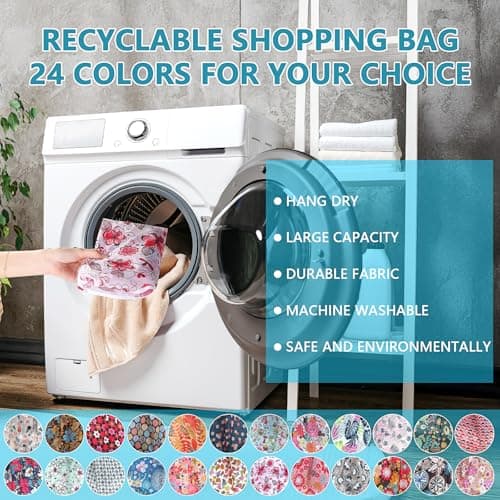OGMBI 24 Pack Large Foldable Shopping Bags, Waterproof Grocery Tote Bag — view 4
