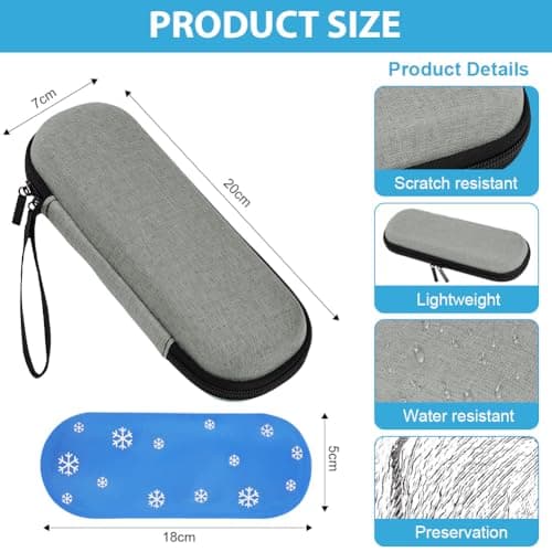 Fefod Insulin Cooler Travel Case, Medicine Cooler for Travel Insulin Case with 2 Ice Pack, Diabetic Supplies Insulin Pen Case, Diabetic Small Storage Travel Pack, Portable Insulin Travel Case — view 2