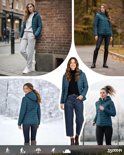 33,000ft Women's Packable Puffer Jacket Water Repellent Insulted Jacket — view 2