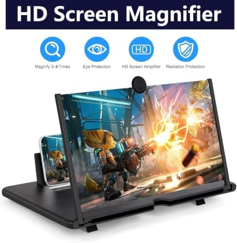 SagTuol Phone screen magnifier 20 zoll, Phone magnifying screen,3D HD Smartphone amplifier, for Movie Smartphone Cell,Screen Amplifier compatible all smartphones — view 2