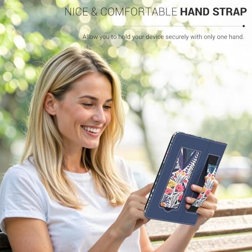 MoKo Universal Case for 6 inch kindle eReaders and Tablets,Blue Leaf Flower — view 4