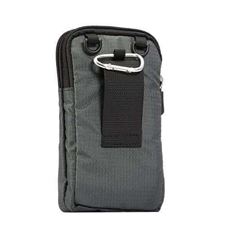 Cell Phone Pouch with Strap Men, Cell Phone Shoulder Bag for Men, 6.5" Vertical Outdoor Travel Nylon Cellphone Crossbody Bag Smartphone Waist Pack Purse Belt Clip Pocket with Belt Loop Carabiner Hook — view 3