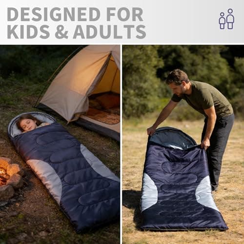 INVOKER Sleeping Bags for Adults Kids, Ultralight Backpacking Sleeping Bag Cold Weather & Warm Extra Wide for Big & Tall Person 3-4 Season 1.3KG Lightweight, Adult Blanket for Camping, Travel, Hiking — view 5