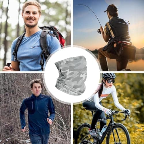 UV , breathable face cover with a feeling of freshness, sun protection for sports, travel, climbing, hiking, cycling, men, outdoor, Light grey — view 4