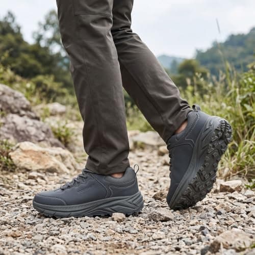 YOUTHUP Men's Low Top Hiking Shoes Breathable Comfort Easy-On Trekking — view 2