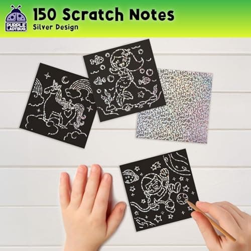 Scratch Notes - Silver Holographic Scratch Art Paper for Kids — view 6