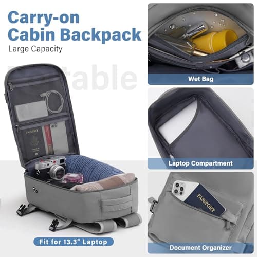 COOLIFE Cabin Suitcase 55x40x20 & Cabin Bag 40x30x20 EasyJet Ryanair PC+ABS — view 6
