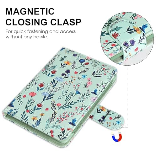 HoYiXi Universal Case For 6 inch eReader,Compatible with Kindle/Kobo Clara HD/Kobo Clara 2E/Paperwhite/PocketBook/Tolino eReader,with HandStrap/Kickstand, Cover Case for 6'' eReaders,Green flowers — view 3