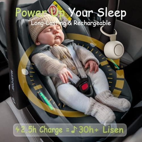 Portable Sound Machine for Baby Adult | Sleep Soother for Stroller Car Seat | 16 Soothing Sounds | Rechargeable | Timer | Memory Function | White Noise | Shush |Travel | Registry Gift | Putty — view 4